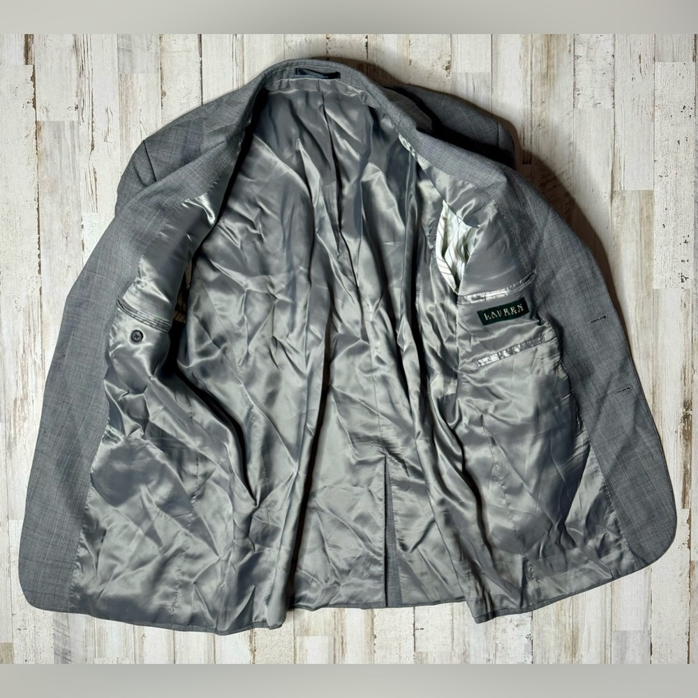 Lauren Ralph Lauren Blazer Jacket Men's 42R Gray Classic Checked - Picture 9 of 10
